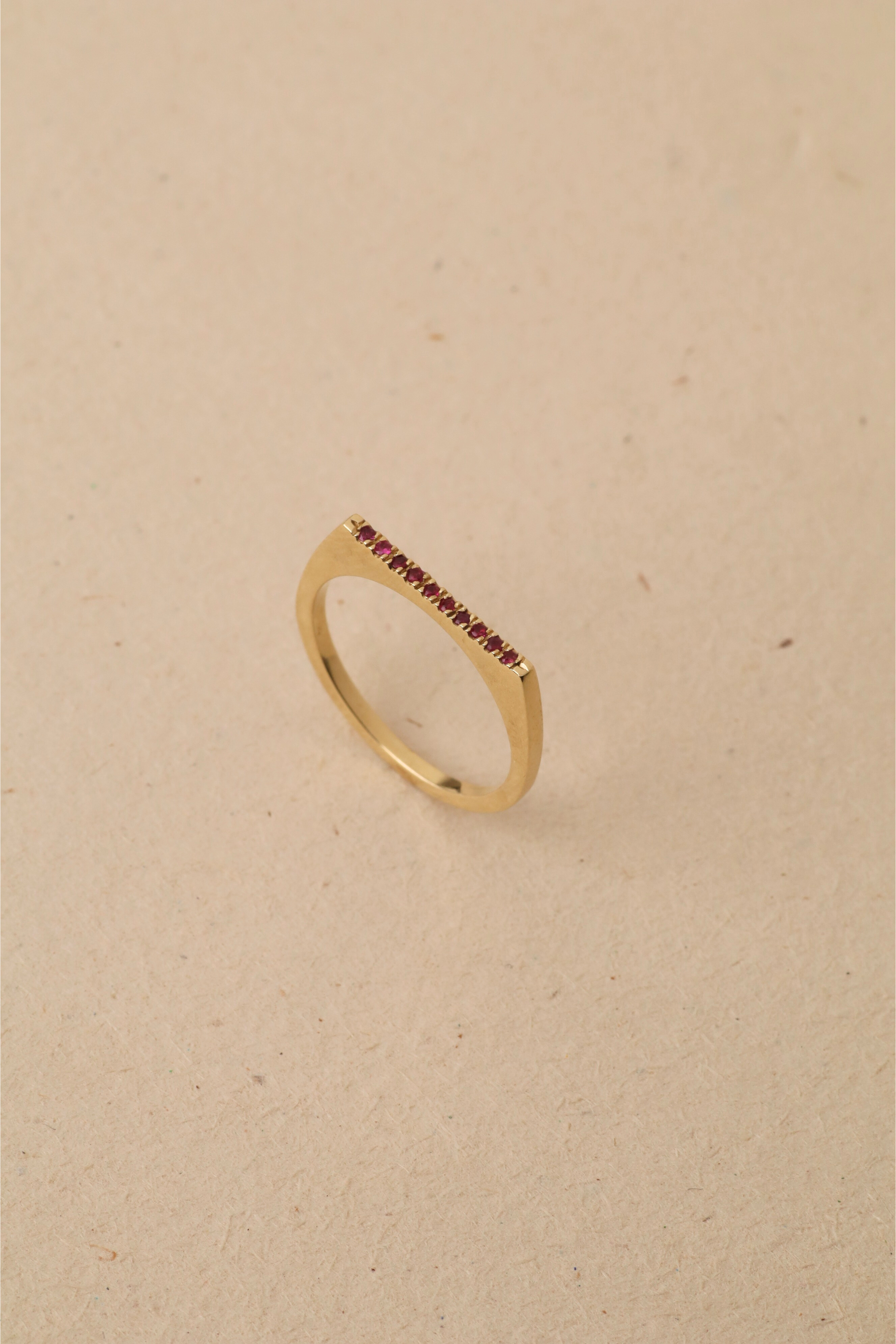 Miranda Encrusted Gold Ring With Rubies