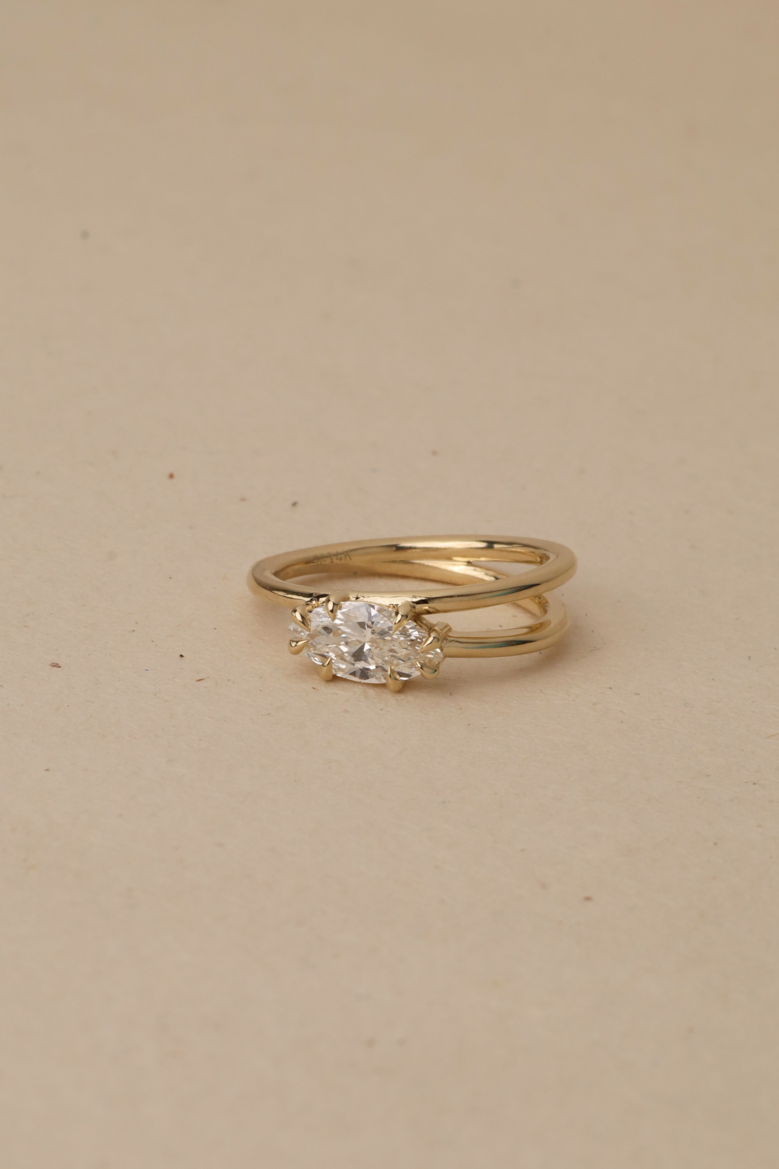 Mini Alberta ring With Marquise White Lab Diamond
