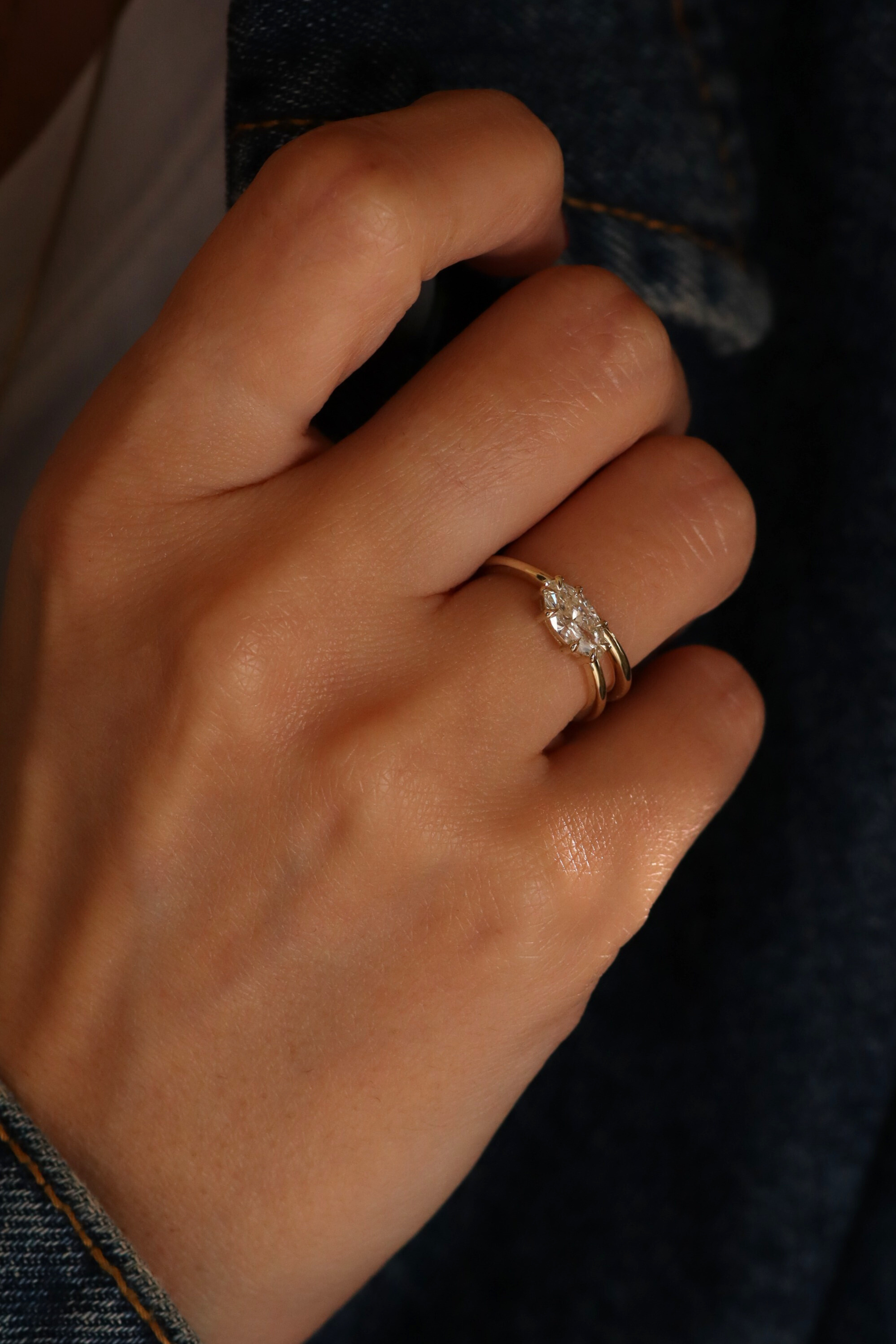 Mini Alberta ring With Marquise White Lab Diamond