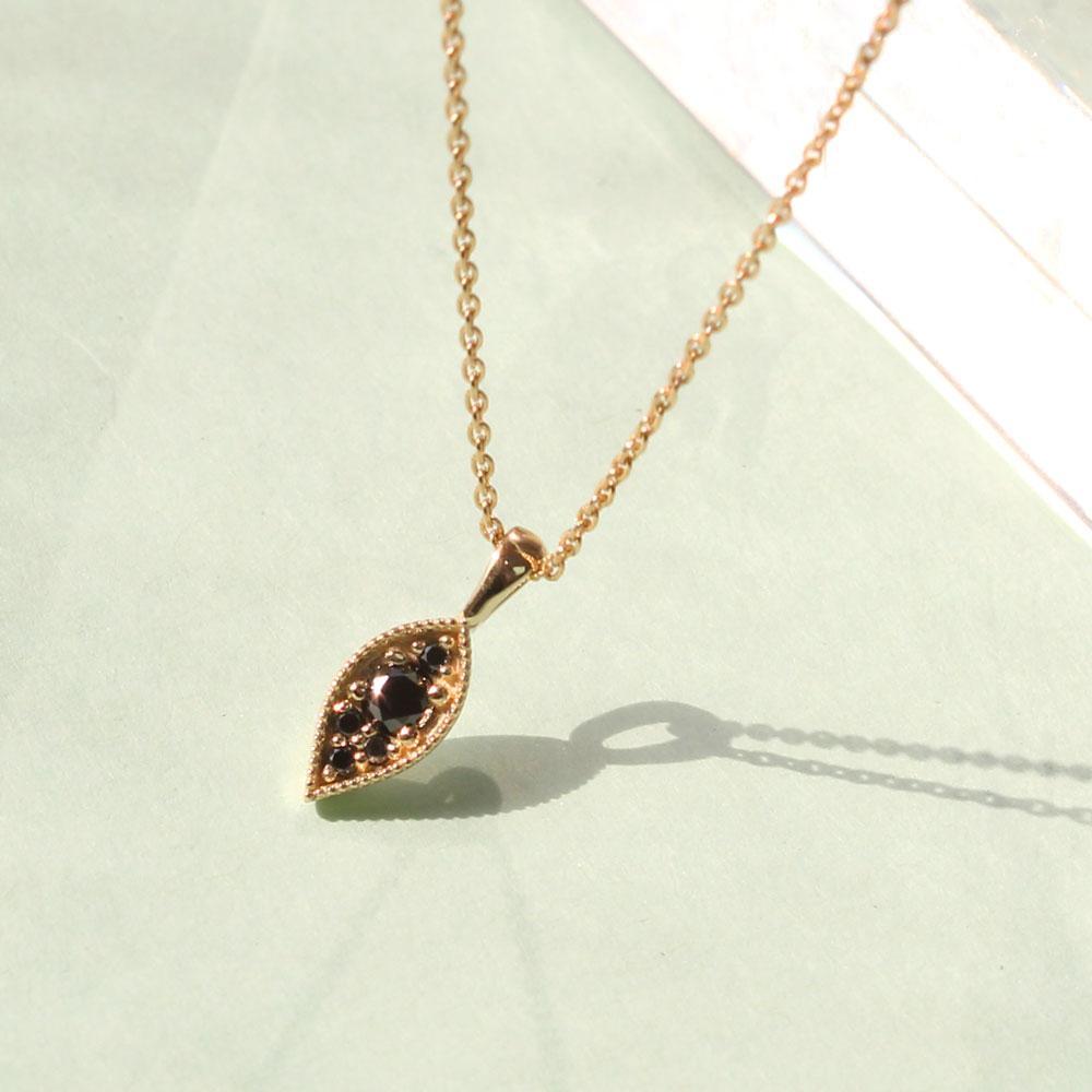 Jane Gold Necklace Black Diamond