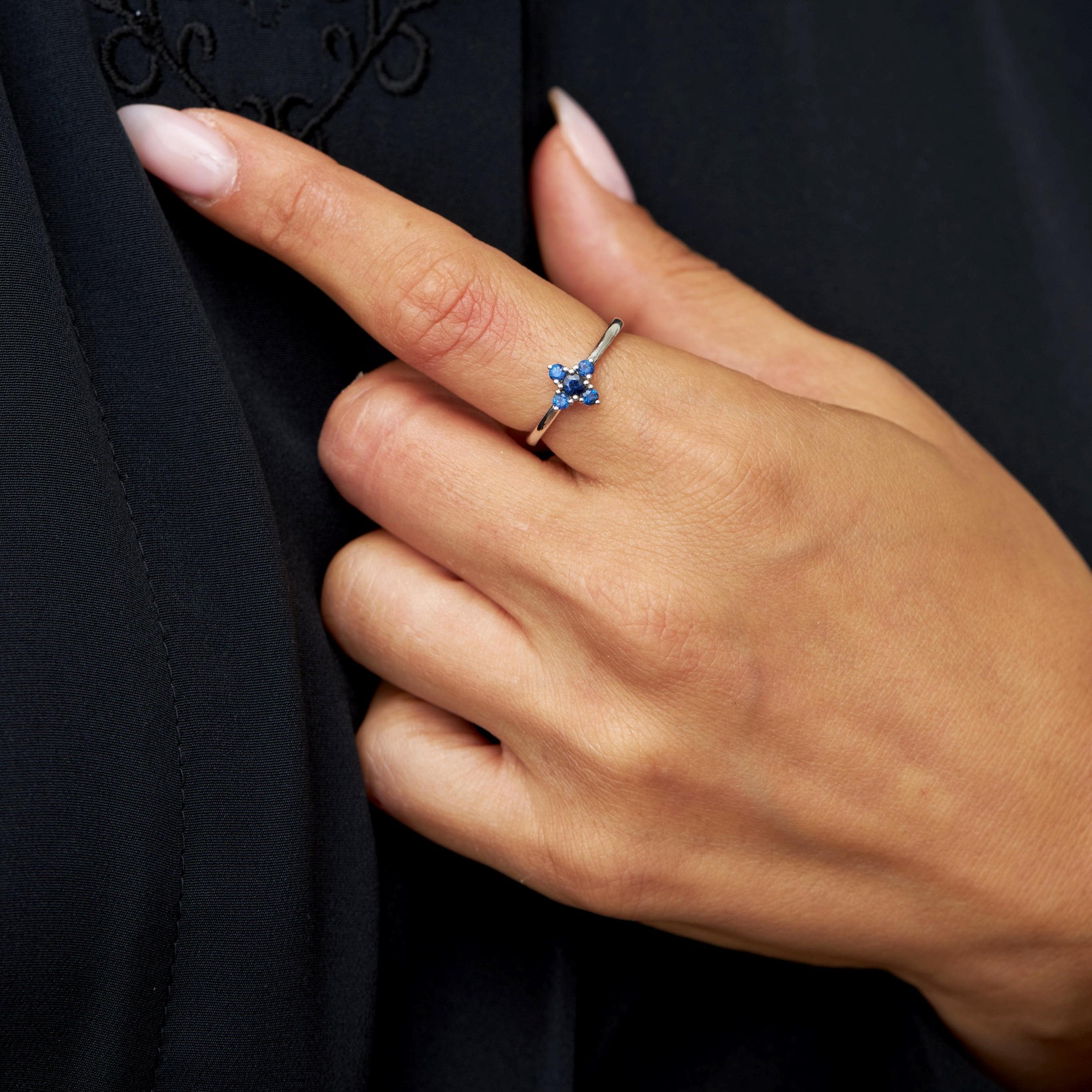 Eliana Ring with Blue Sapphires