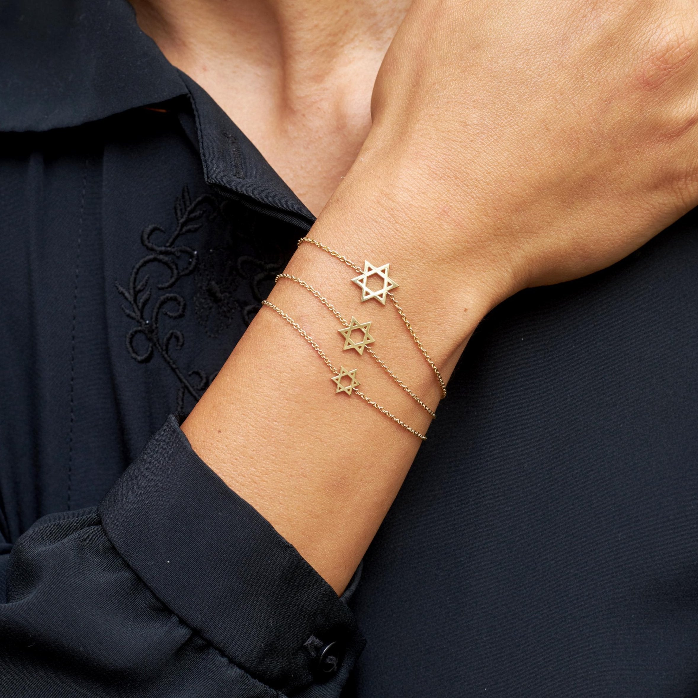 Classic Star Of David Gold Bracelet