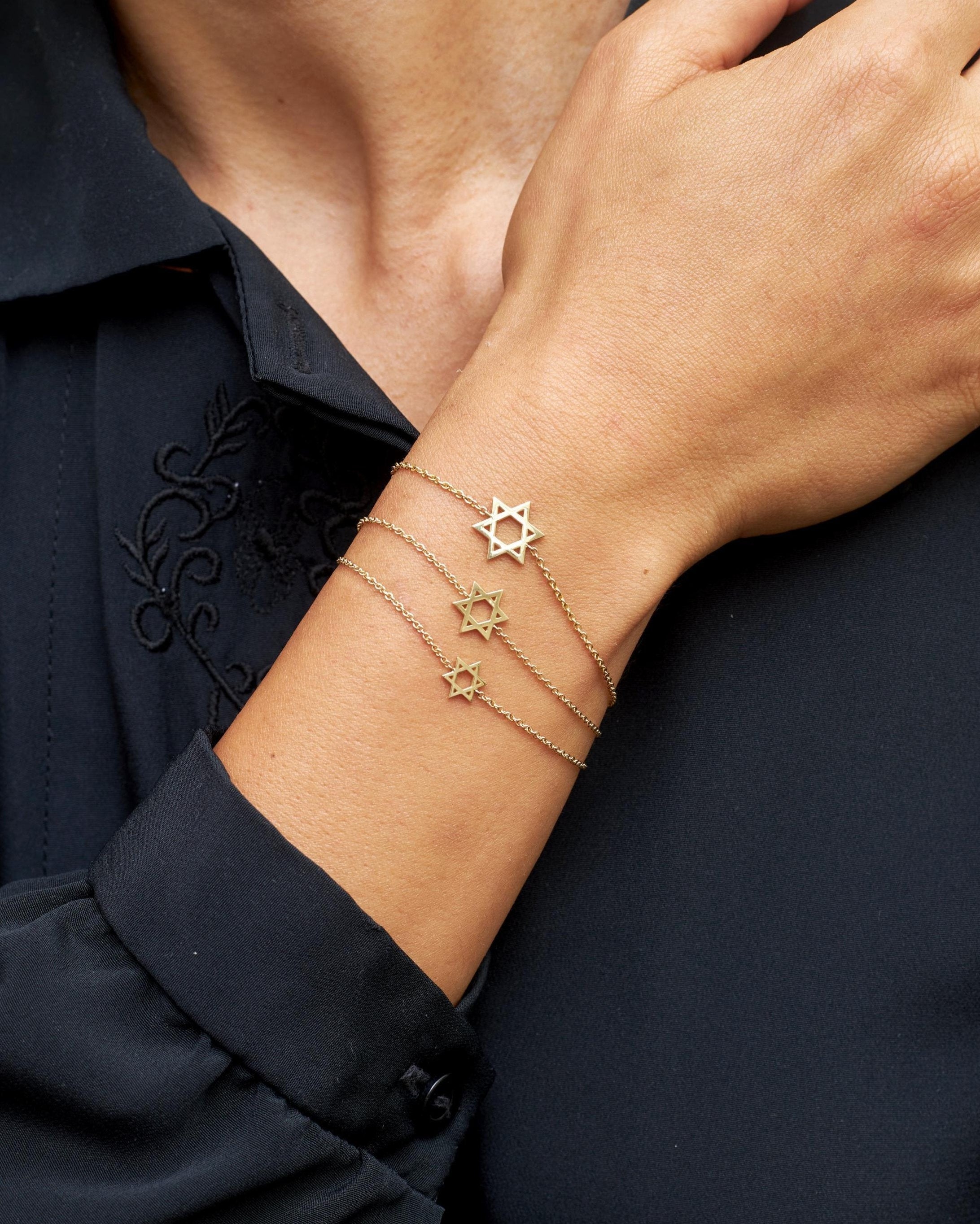 Classic Star Of David Gold Bracelet