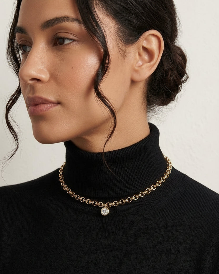 dolly gold necklace diamond