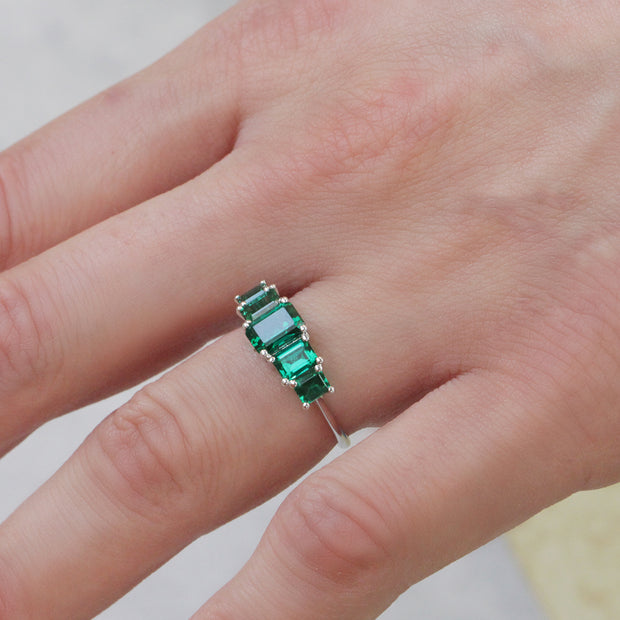 Alexandrina Gold Ring With Emeralds