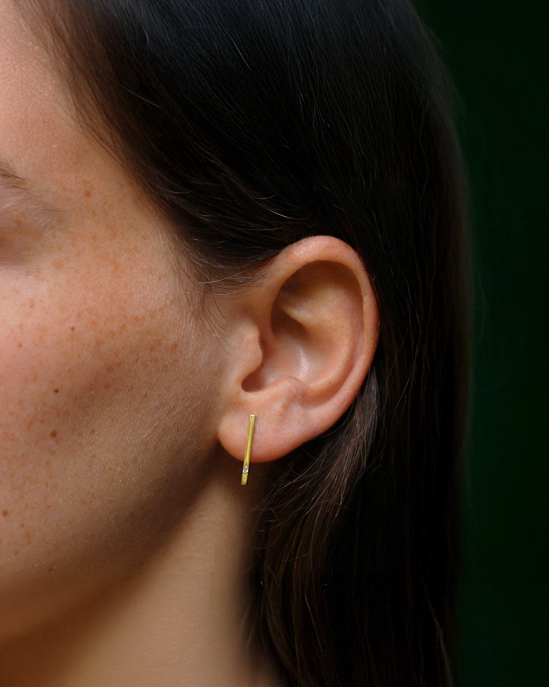 Long Bar Earring Star Setting