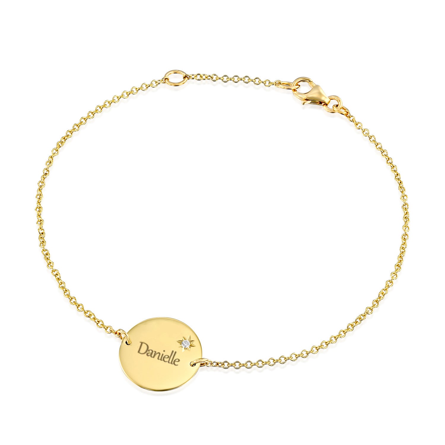 Chiara Gold Bracelet Star Setting & Engraving