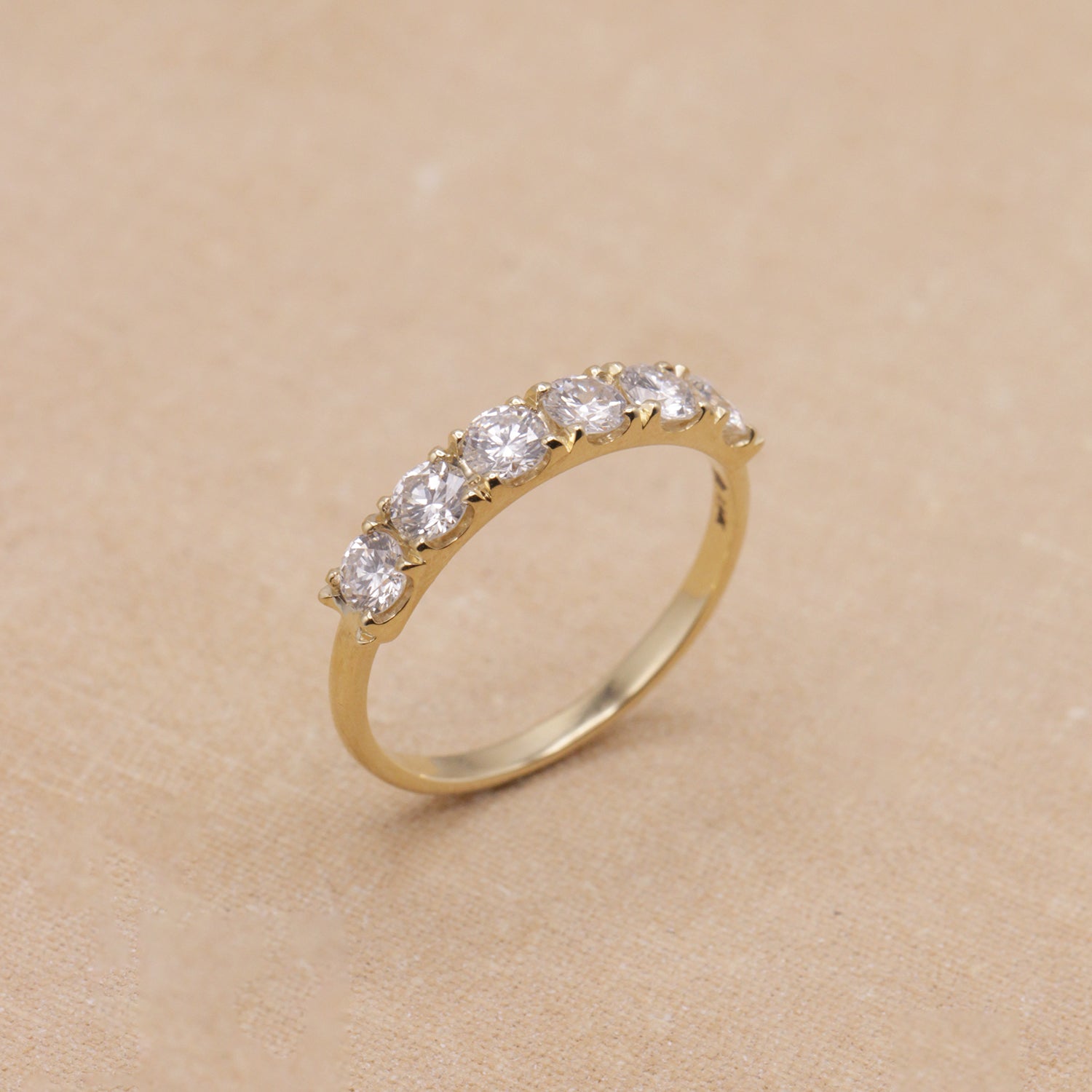 Large Candy Gold Ring White Diamonds