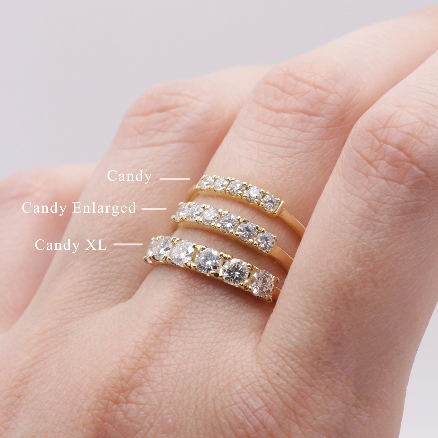 Medium Candy Gold Ring White Diamonds