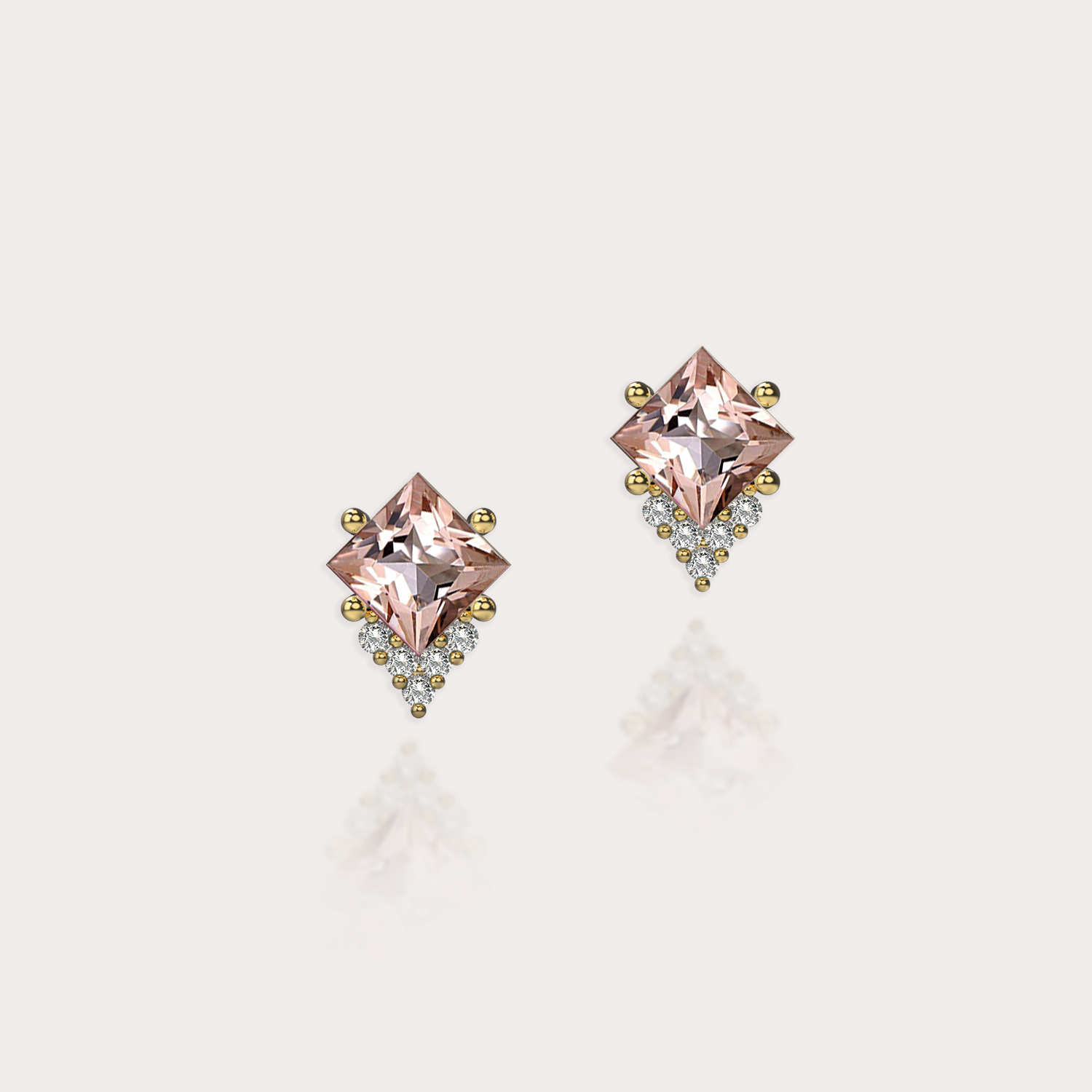 Juliette Earring With Diamonds and Morganite