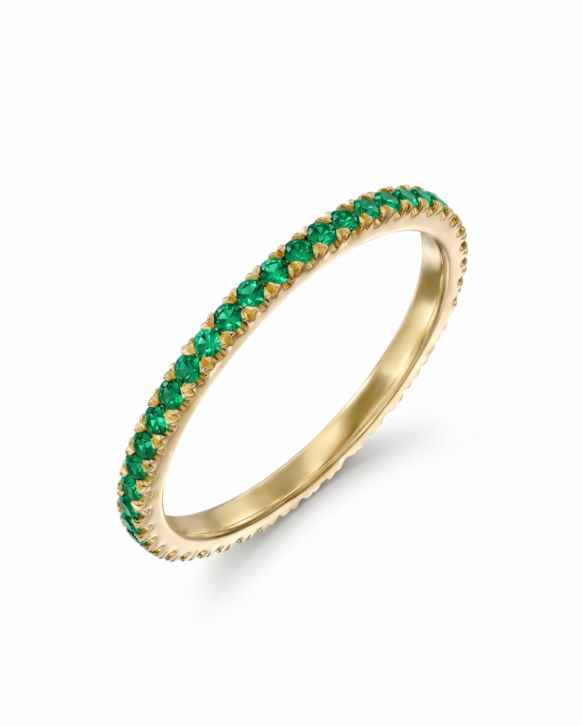 Eternity Gold Ring Emerald