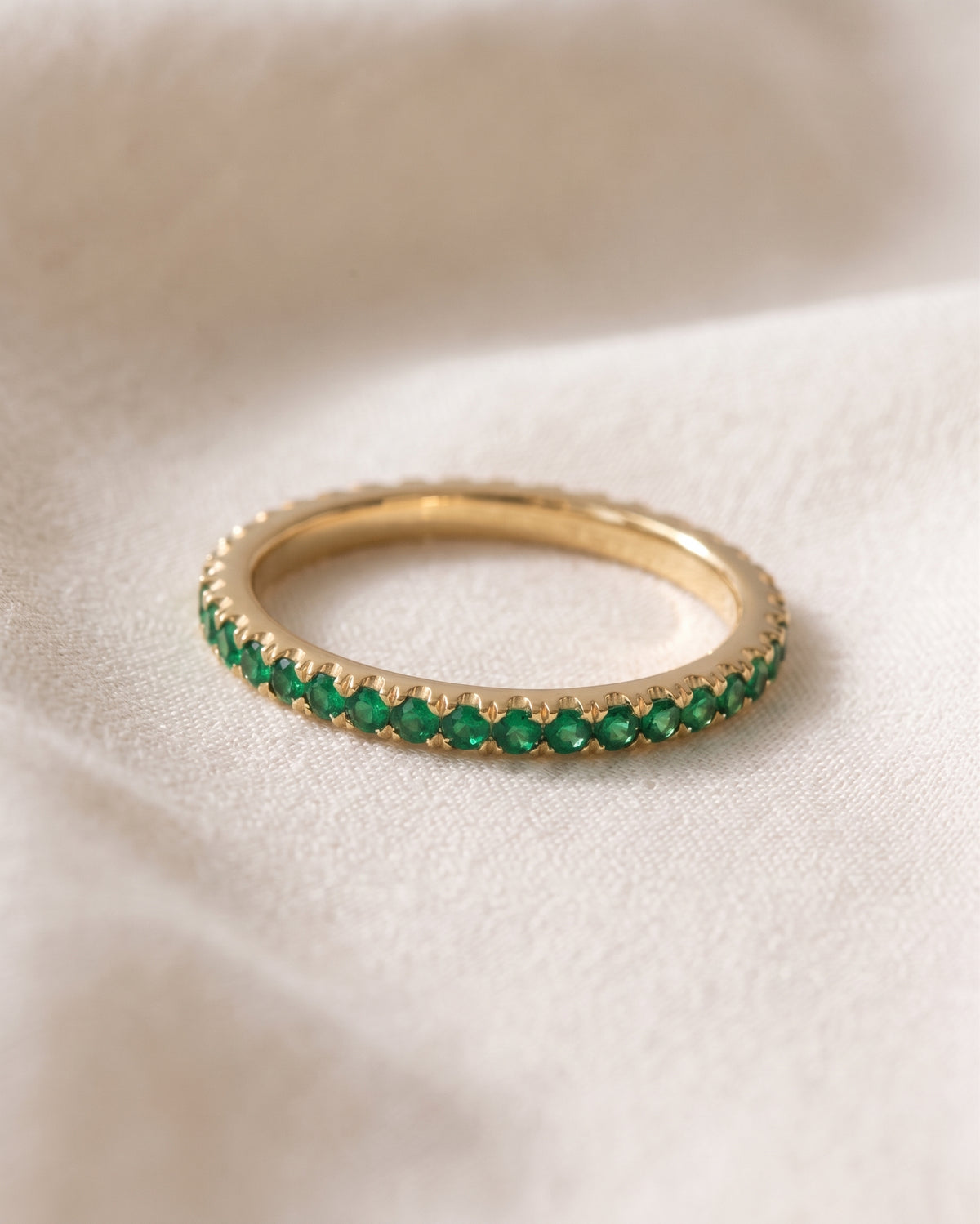 Eternity Gold Ring Emerald