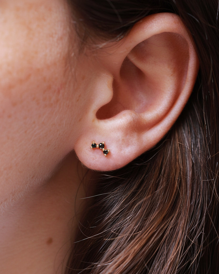 Frida Black Diamond Earring