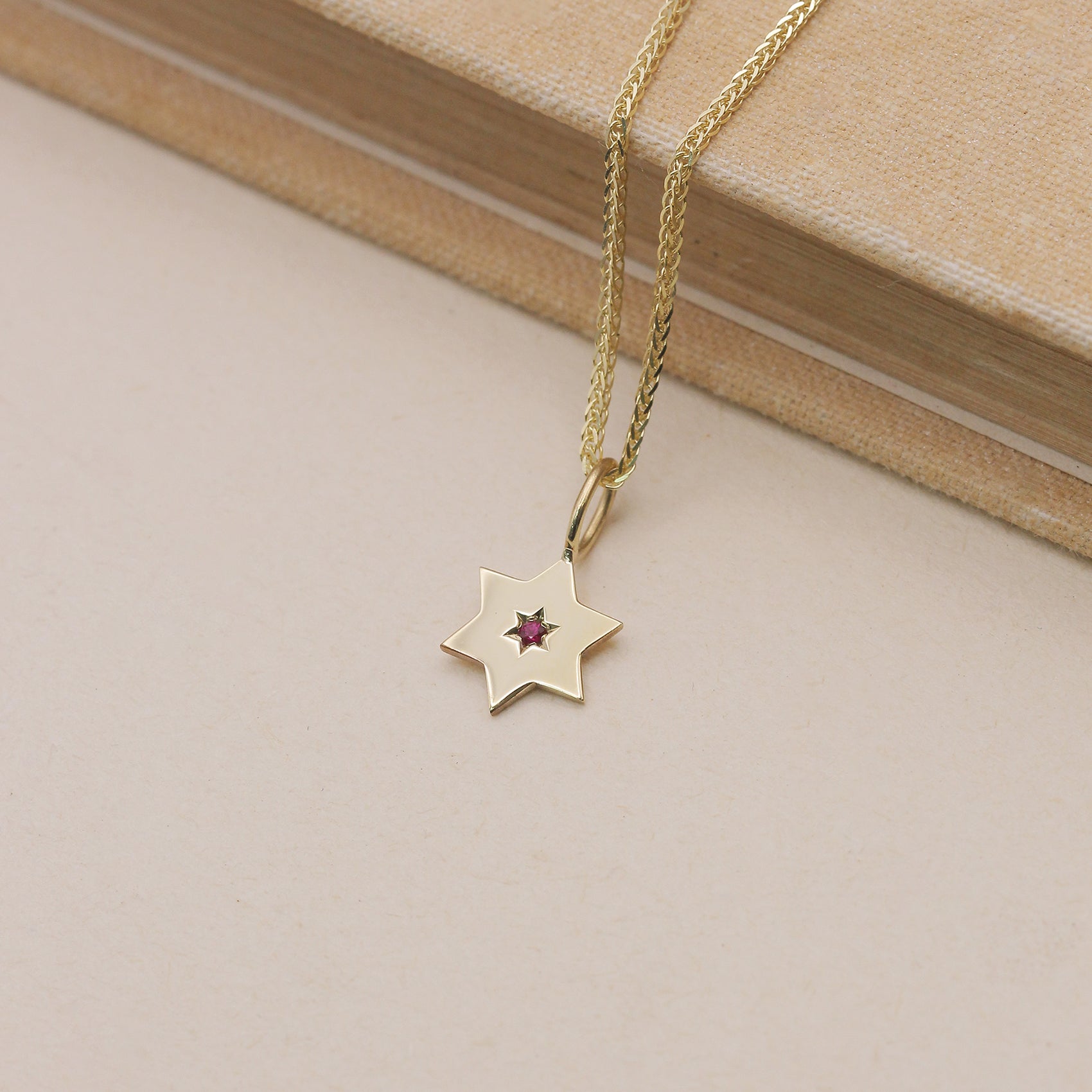 The Gaza envelope Shield Star Of David Gold Necklace