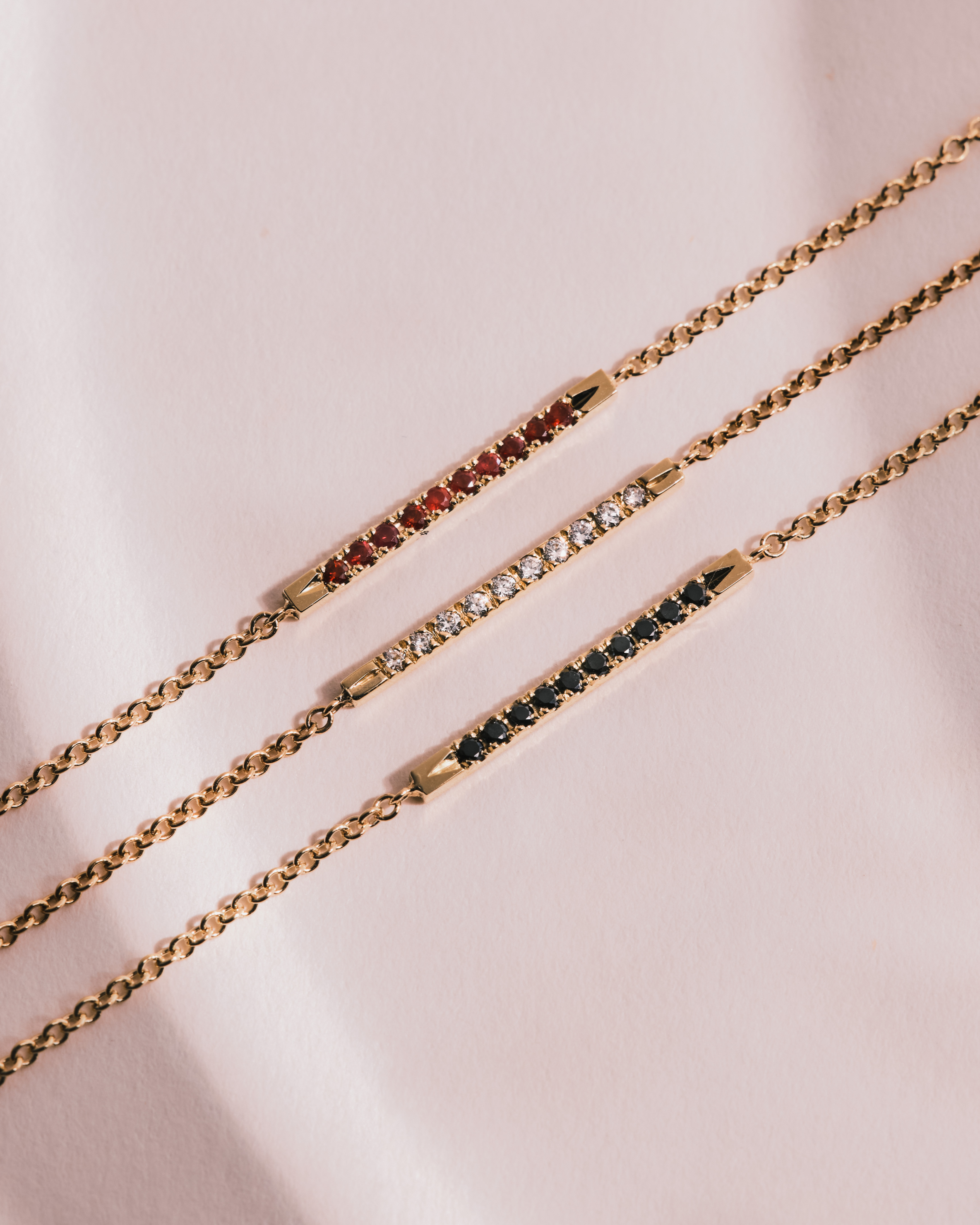 Andrea Gold Bracelet Set With Black Diamonds