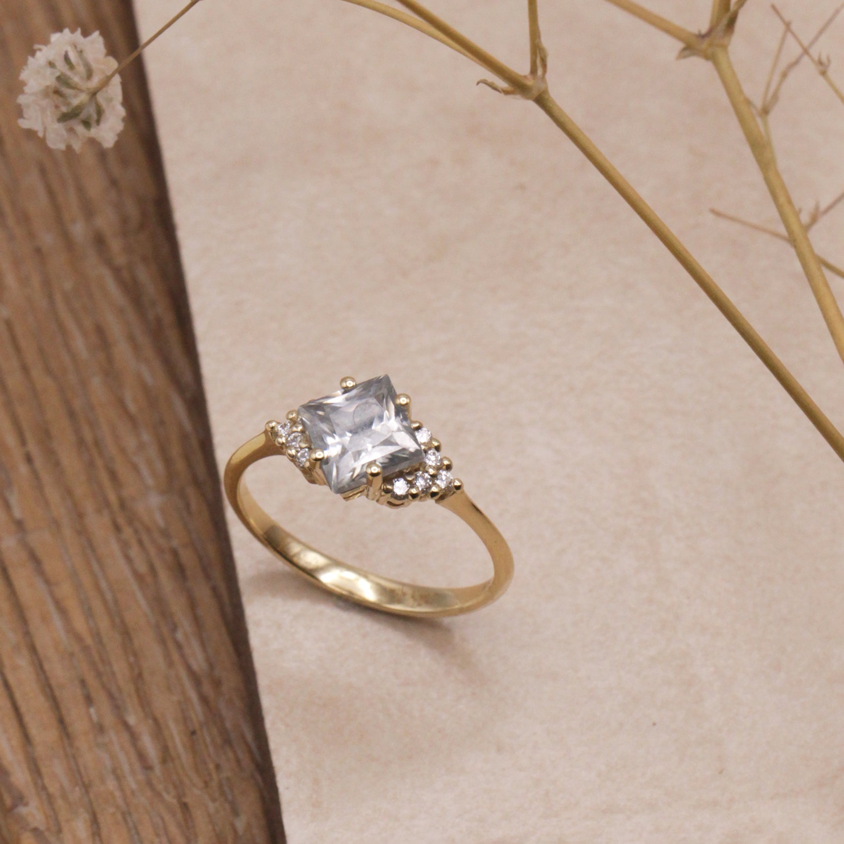 Juliette Ring With Diamonds and Moissanite