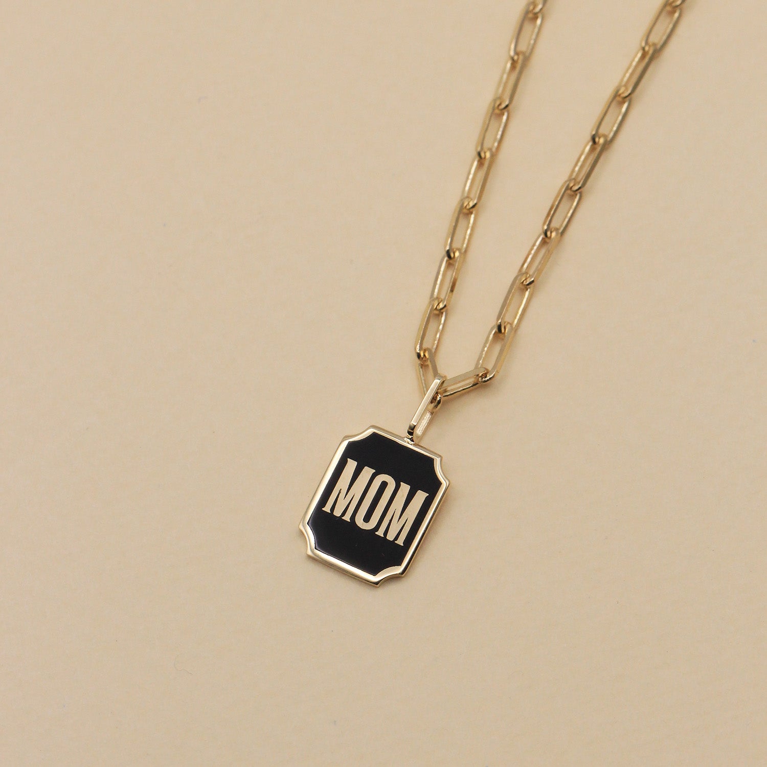 Enamel DAD / MOM staples Necklace