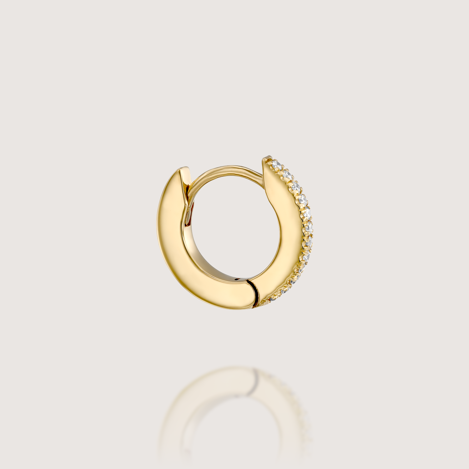 Khloé Small Hoop Gold Earring with White Diamonds