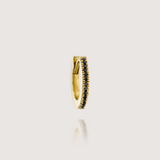 Khloé Medium Hoop Gold Earring with Black Diamonds