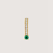 Earring 13 - Emerald & White Diamonds