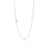Heart Necklace With A Floating Letter Pendant