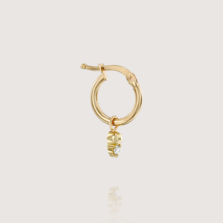 Hoop + Marie gold earring White diamond