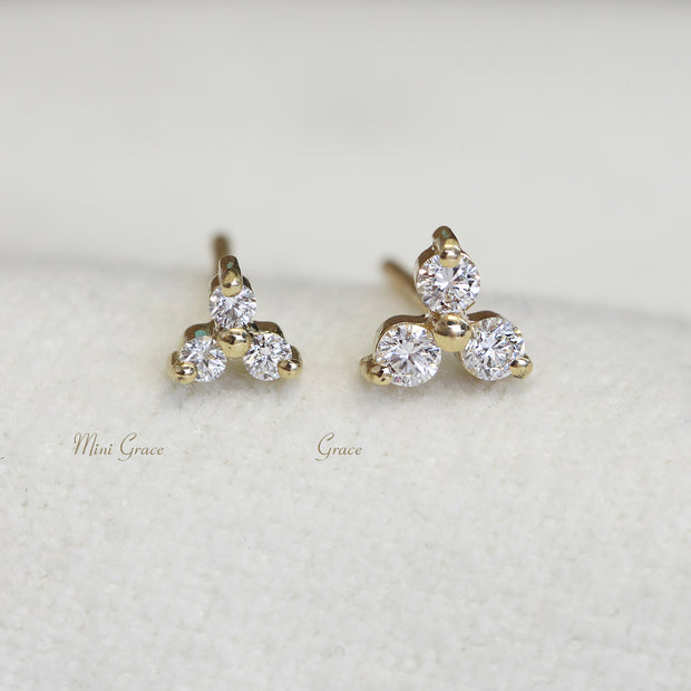 Mini Grace Earring With White Diamonds