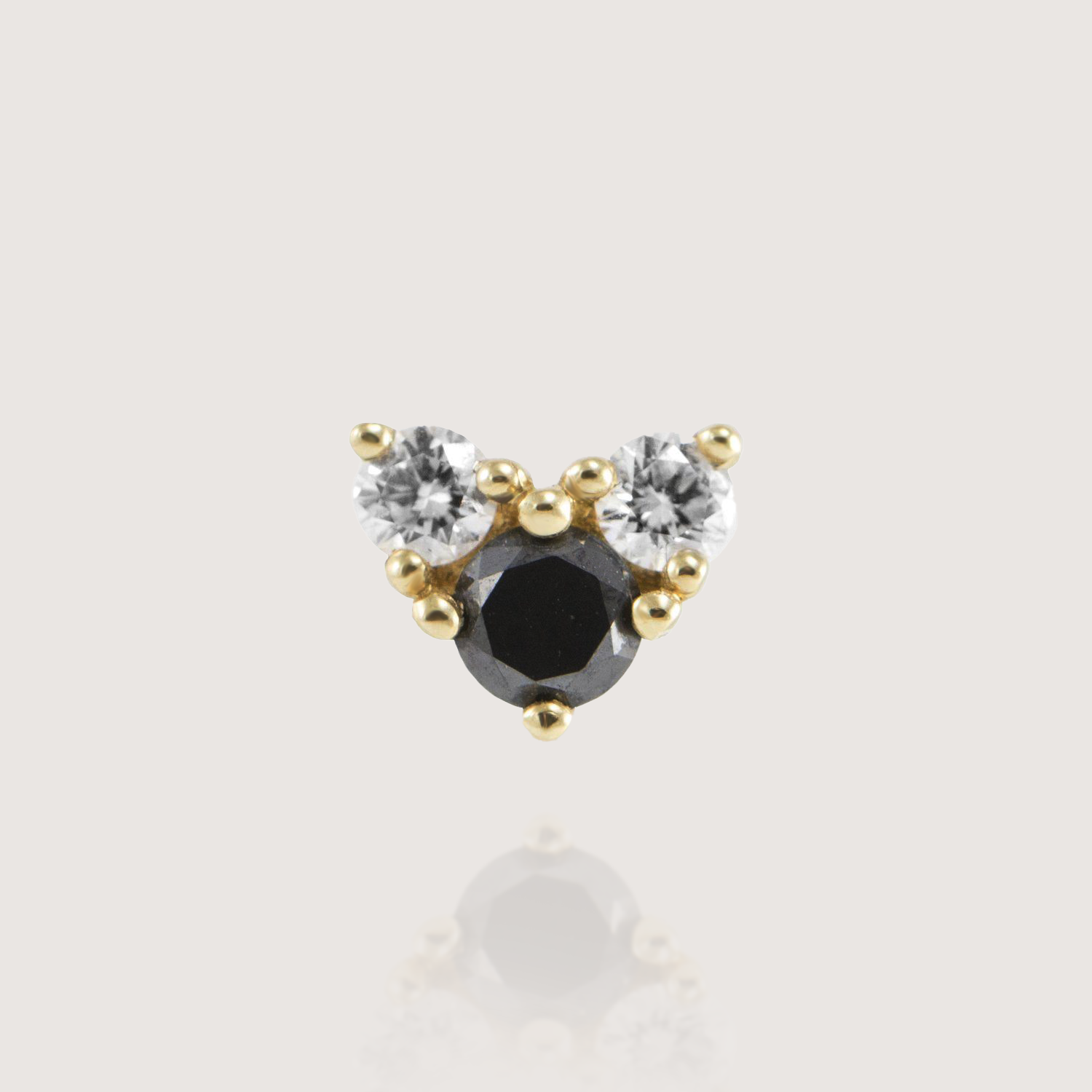 Tatiana Gold Earring Black Diamonds