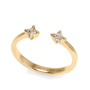 yellow gold star shaped open ring