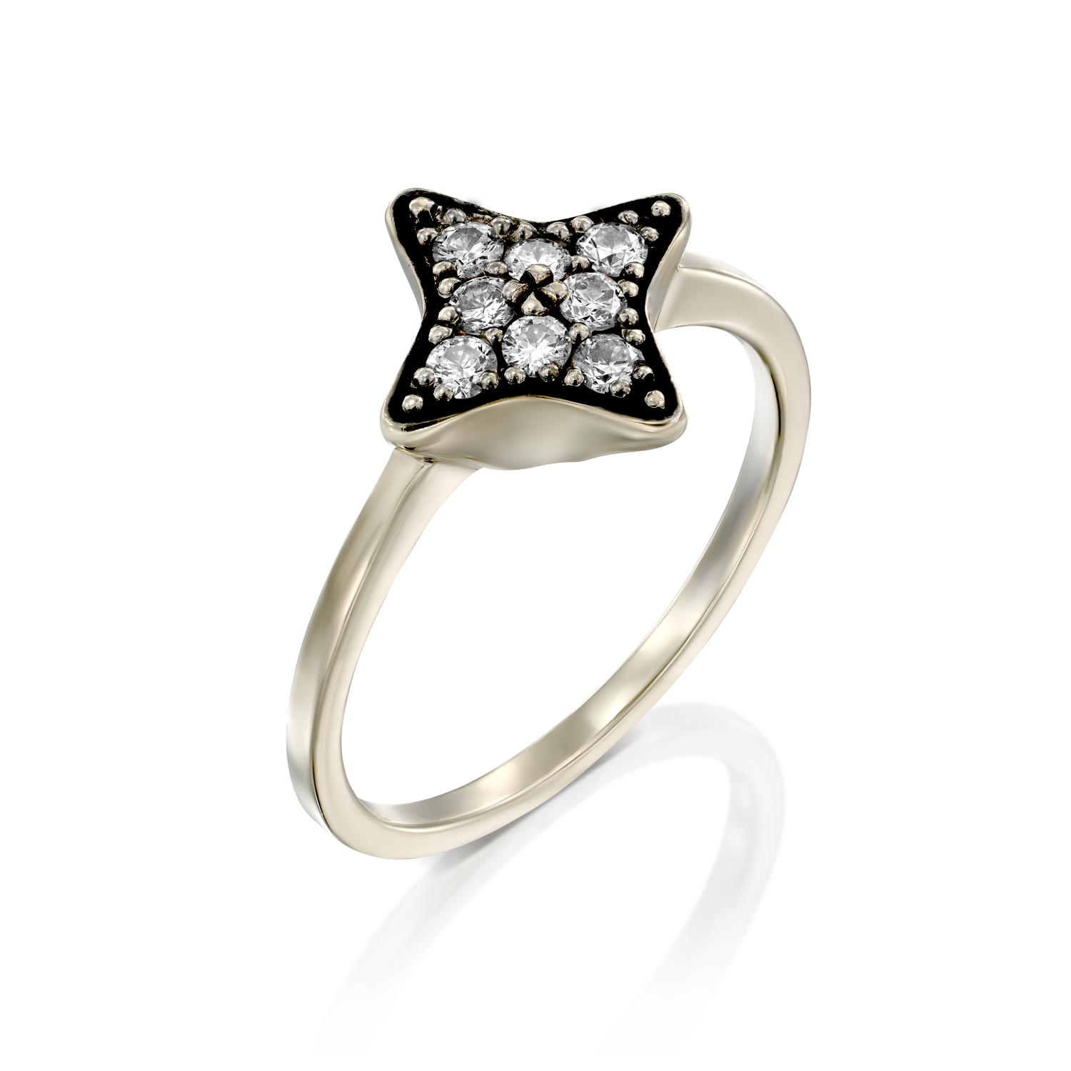 Cassiopeia Gold Ring White Diamonds