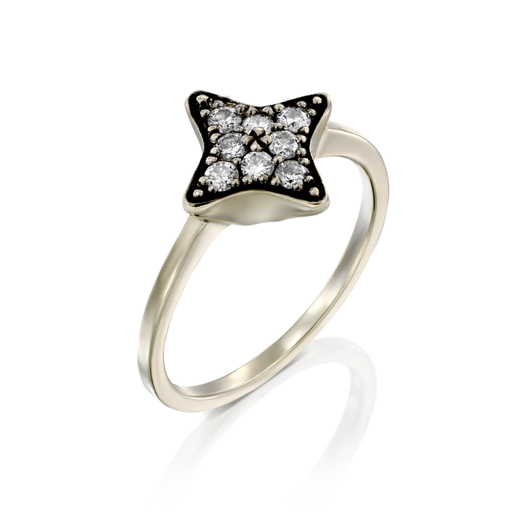 Cassiopeia Gold Ring White Diamonds