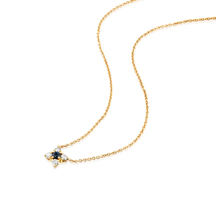 Valentina Gold Necklace White Diamonds & Sapphire