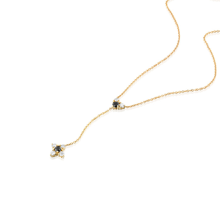 Alexandra Gold Necklace Black & White Diamonds