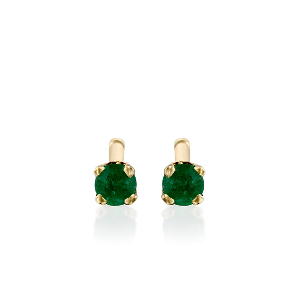 Martina Gold Earring 2mm Emerald