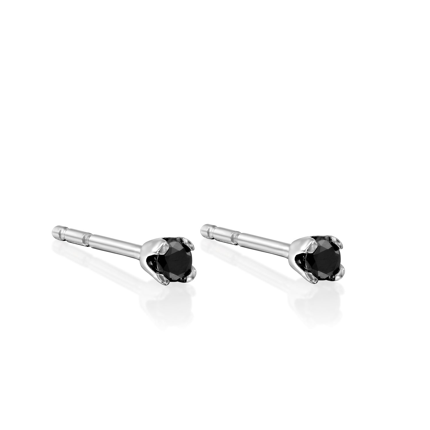 2mm black deals stud earrings