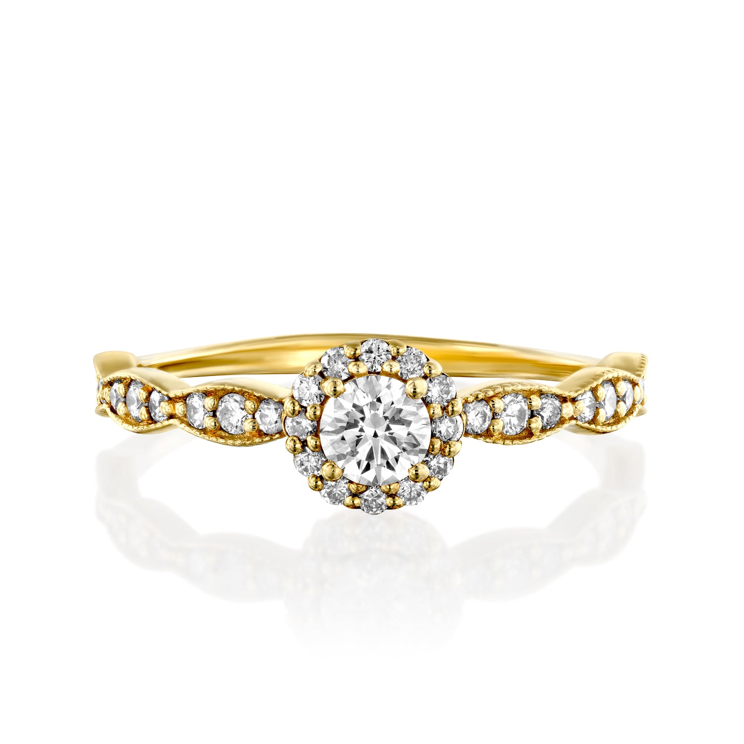 Elizabeth Gold Ring White Diamonds