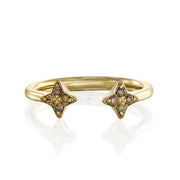 Enlarged Mercury Open Ring - Cognac Diamonds
