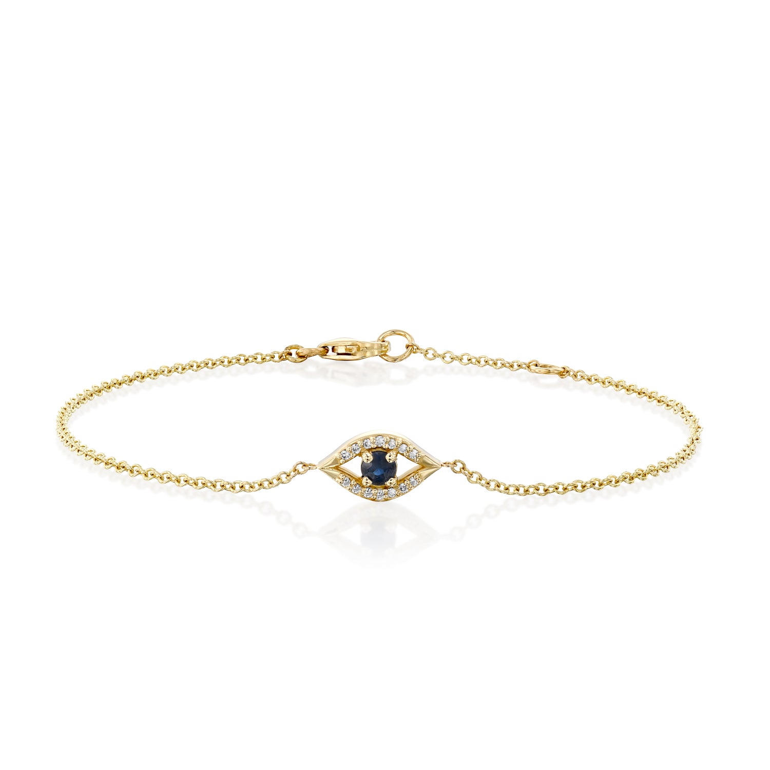 Evil Eye Gold Bracelet Sapphire and Diamonds