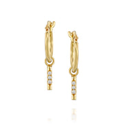 Hoop + Valerie Gold Earring with White Diamonds