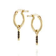 Hoop + Valerie gold earring With Black Diamonds