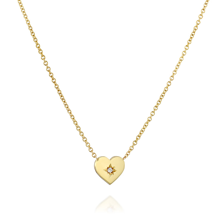 Heart Necklace White Diamond