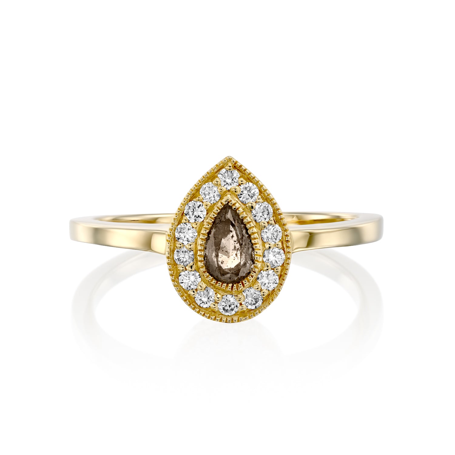 Luna Gold Ring Gray Diamond