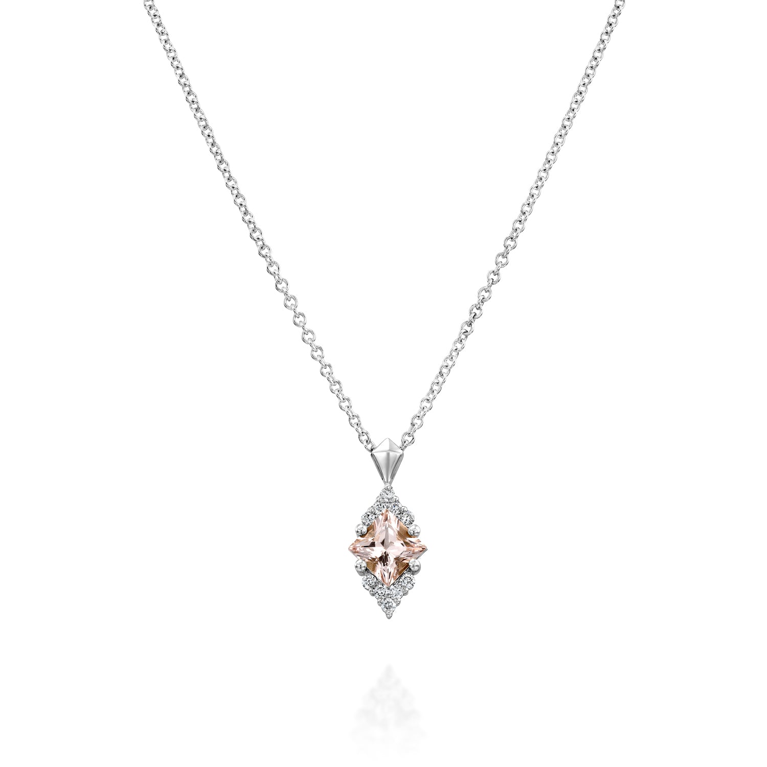 Juliette Necklace With Diamonds and Morganite