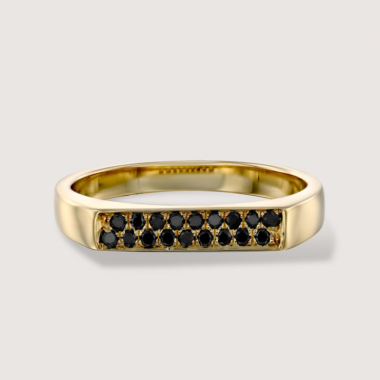 Charlotte Gold Ring Black Diamonds