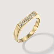Charlotte Yellow Gold Ring White Diamonds