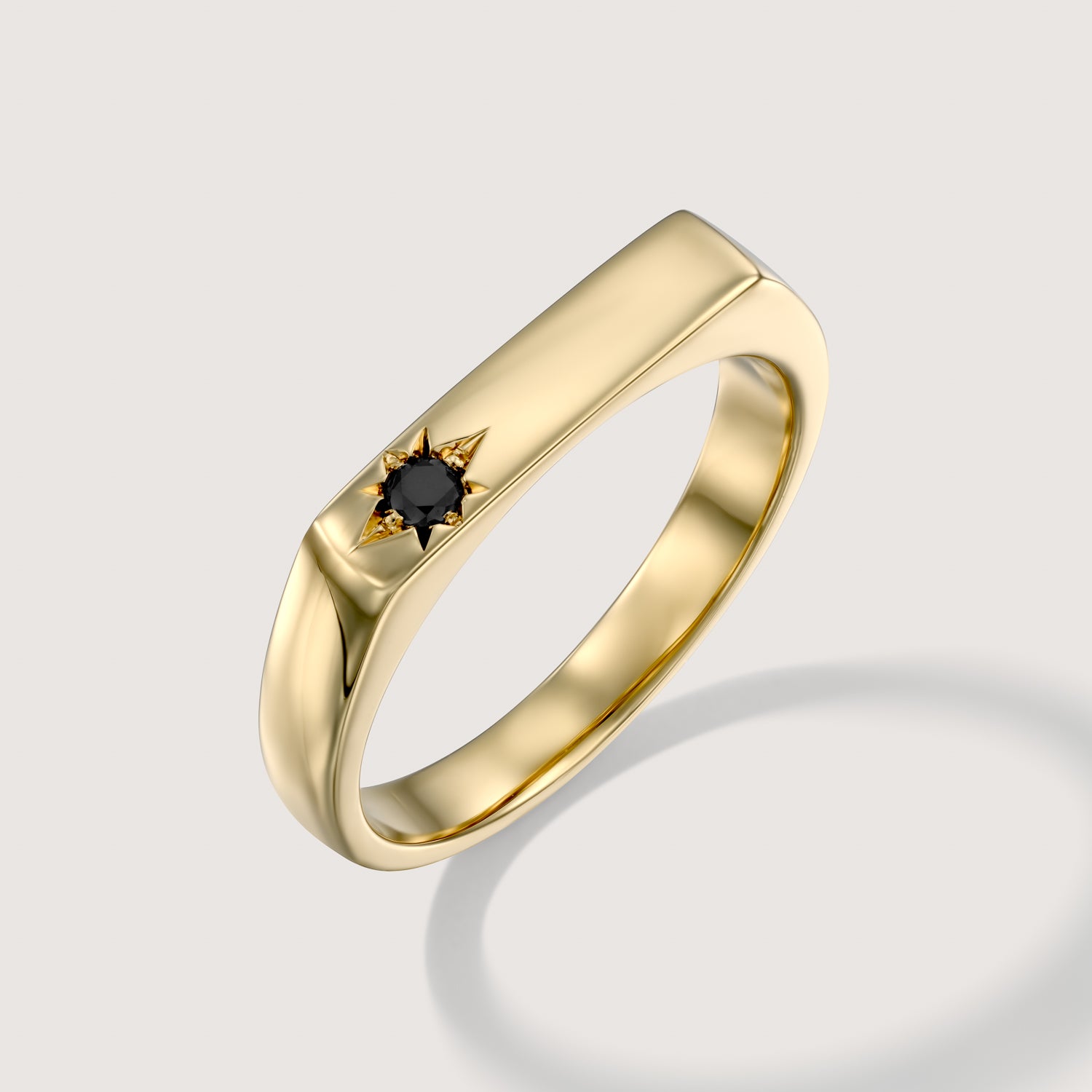 Charlotte Gold Ring Black Diamond