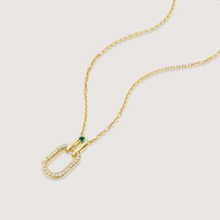 Necklace 01 - Emerald & White Diamonds