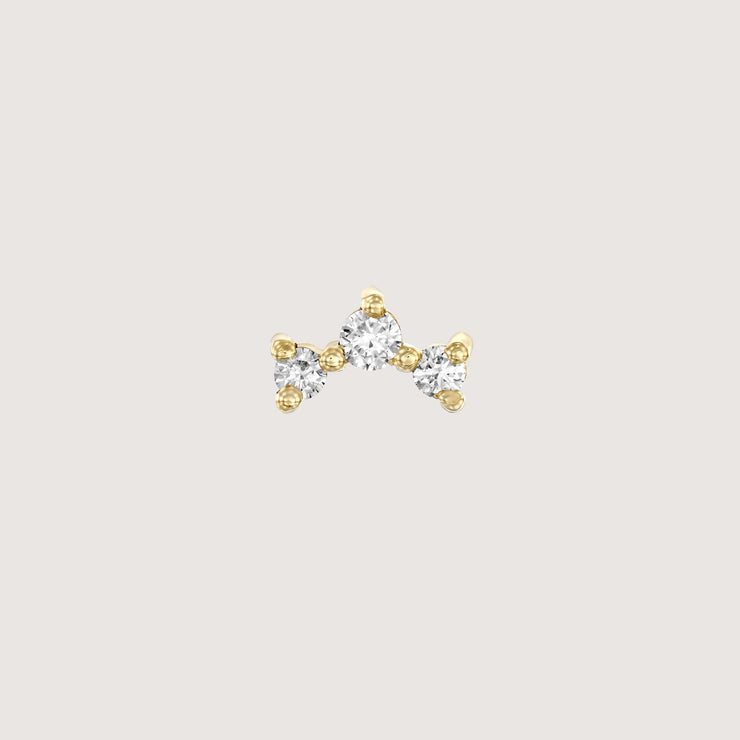 Frida Piercing Earring With White Diamonds