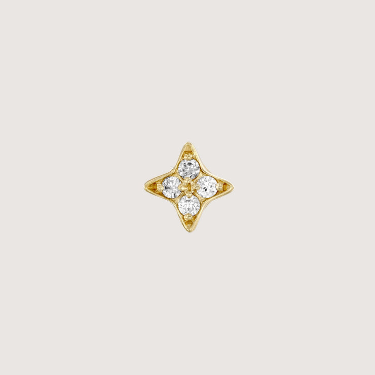 Venus Piercing Gold Earring White Diamonds