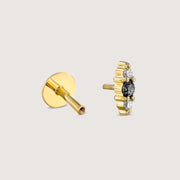 Audrey Piercing Earring With Grey and White Diamonds